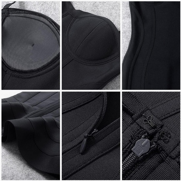 Elegant Black Bodycon mermaid cocktail Dress - Picture 5 of 9